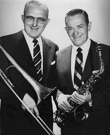 Tommy (à gauche) & Jimmy (à droite) Dorsey en 1955